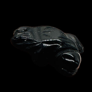 Charming Onyx Stone Frog Animal Beads Figurine | Black| | 20x18x9.5mm | Black