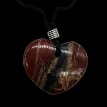 Load image into Gallery viewer, Brecciated Jasper Heart Pendant Necklace | 1&quot; Long | Red, Pink | 1 Pendant |
