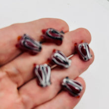 Load image into Gallery viewer, Frog Lampwork Glass Jumping Froggie Beads | 17x12x9mm | Vermilion Red | 6 Beads|
