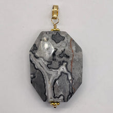 Load image into Gallery viewer, Picasso Jasper 14K Gold Filled Pendant | 1 3/4&quot; Long | Gray/Black| 1 Pendant |
