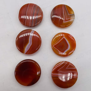 Red/Orange Sardonyx Agate Coin Pendant Bead 5677