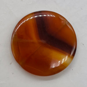 Red/Orange Sardonyx Agate Coin Pendant Bead 5677