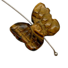 Load image into Gallery viewer, Tigereye Butterfly Animal Figurine Worry Stone | 21x18x7mm | Bronze
