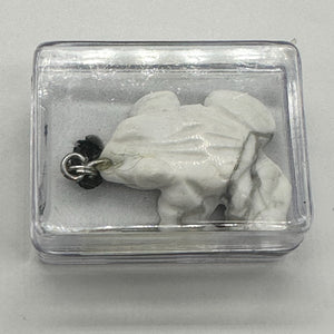 Howlite Stone Frog Pendant Necklace | 1 1/4" Long | White | 1 Pendant |