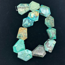 Load image into Gallery viewer, Designer Natural 29 to 26mm! Chrysocolla Pendant Bead Strand 110136C
