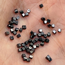 Load image into Gallery viewer, Natural Black Diamond 4.3cts Scissor Cut Cube Beads | 1x1mm to 2x1mm | 62 Beads|
