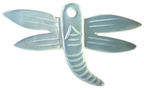 Dragonfly Premium Hand Carved & Etched Mother-of-Pearl Bead 004421