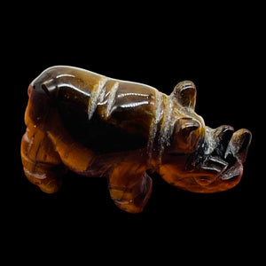 Baby Rhinoceros Tiger Eye Figurine | 1 Statue |