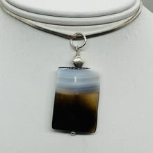Load image into Gallery viewer, Sardonyx Agate Sterling Silver Pendant | Orange, White, Black | 1 3/4&quot; Long |
