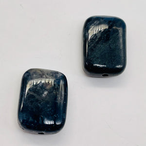 Pietersite Rectangle Bead Half-Strand | 15x10x4mm | Deep Blue Black | 14 Beads |