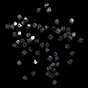 Natural Black Diamond 4.3cts Scissor Cut Cube Beads | 1x1mm to 2x1mm | 62 Beads|