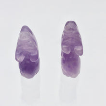 Load image into Gallery viewer, Howling 2 Carved Amethyst Wolf / Coyote Beads | 21x11x8mm | Purple
