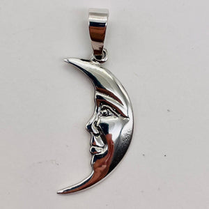 Man in the Moon Sterling Silver Charm | 1 1/4" Long | Silver | 1 Pendant |
