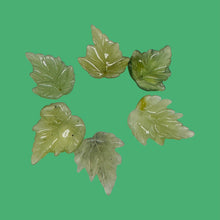 Load image into Gallery viewer, New Jade Carved Serpentine Leaf Bead Set | 28x23x4 to 23x24x4mm | 6 Beads |

