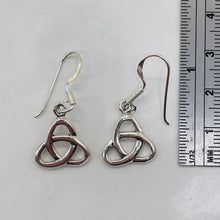 Load image into Gallery viewer, Celtic Sterling Silver Triquetra or Trinity Knot Earrings | 1&quot; Long |

