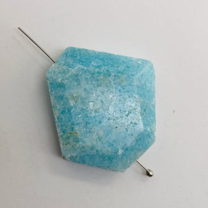 106cts Druzy One Natural Hemimorphite Pendant Bead | Blue | 38x32x10mm| 1 Bead |