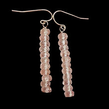 Load image into Gallery viewer, Light Pink Clouds Rose Quartz Sterling Silver Semi Precious Gemstone Earrings
