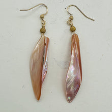 Load image into Gallery viewer, Designer Pink Mussel Shell 14K Gold Filled Earrings | 2 1/2&quot; Long |
