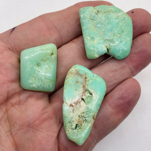 Chrysoprase Natural Nugget Beads 34g | 28x30x10mm, 35x31x19mm, 39x24x8mm| Green|