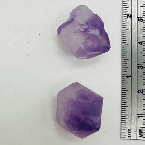 Amethyst Natural Crystals Parcel | 21x18x15 and 19x16x16mm | Purple | 2 Beads |