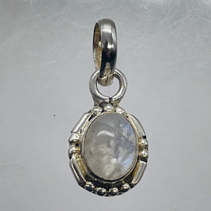 Moonstone Sterling Silver Drop Pendant | 3/4" Long | White | 1 Pendant |