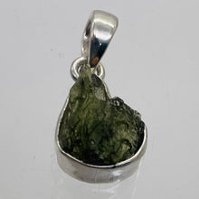 Load image into Gallery viewer, Moldavite 10.99ct Sterling Silver Teardrop Pendant | 1&quot; Long | Green | 1 Pendant
