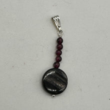 Load image into Gallery viewer, Rhodolite Garnet and Hypersthene Sterling Silver Pendant | 1 3/4 inches long |
