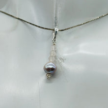 Load image into Gallery viewer, Rose Quartz, Silver Blue Pearl Sterling Silver Pendant| 1 1/4&quot; Long| Pink, Blue|
