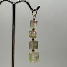 Load image into Gallery viewer, Natural Watermelon Tourmaline 14K Gold Filled Pendant | Pale Green, Clear, Pink|

