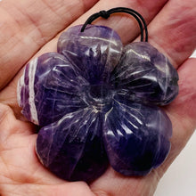 Load image into Gallery viewer, Amethyst Carved Pendant Flower | 55x8mm | Purple White | 1 Bead |
