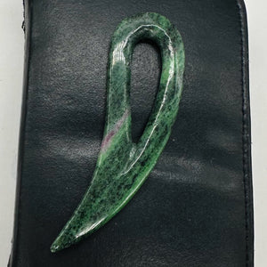 Ruby Zoisite Comma Bead | 94x28x6mm | Green Red | 1 Pendant Bead