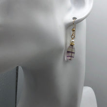 Load image into Gallery viewer, Fluorite and Pearl 15x10mm Bead Dangle 14K Gold Filled Earrings! | 1 1/2" Long|
