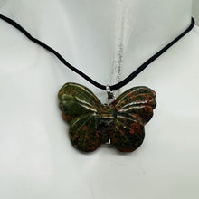 Load image into Gallery viewer, Unakite Stone Butterfly Pendant | 1&quot; Long | Green, Pink | 1 Pendant Necklace |
