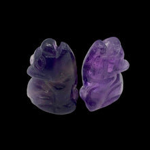 Load image into Gallery viewer, Howling 2 Carved Amethyst Wolf / Coyote Beads | 21x11x8mm | Purple
