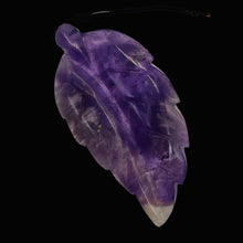 Load image into Gallery viewer, Amethyst Carved Pendant Leaf | 60x30x8mm | Purple White | 1 Bead |
