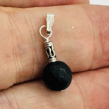 Load image into Gallery viewer, Black Stone Africa Sterling Silver Pendant Matte Black Handmade USA 1 Inch

