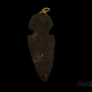 Obsidian Carved Arrowhead Pendant | 1 3/4" Long | Black | 1 Pendant |