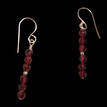 Load image into Gallery viewer, Sparkling Red Garnet &amp; 925 Sterling Silver Dangle Earrings | 1 1/2"Long |
