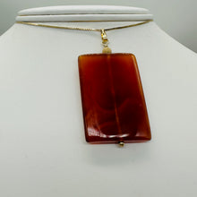 Load image into Gallery viewer, Carnelian Rectangle Cut Pendant | 2&quot; Long | 37x24mm (Carnelian) | Orange |
