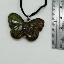 Load image into Gallery viewer, Unakite Stone Butterfly Pendant | 1&quot; Long | Green, Pink | 1 Pendant Necklace |
