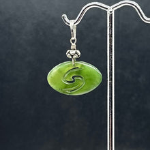 Load image into Gallery viewer, Jade New Zealand Maori Koru Sterling Silver Pendant | Green | 1&quot; Long |
