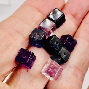 Natural Fluorite Parcel | 5mm | Cube | Purple Blue Green | 8 Beads |