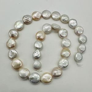 Amazing Natural Multi-Hue FW Coin Pearl Strand 104757B