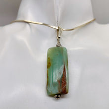 Load image into Gallery viewer, Peruvian Opal Sterling Silver Rectangle Cut Pendant | 2&quot; Long | Green Pink |
