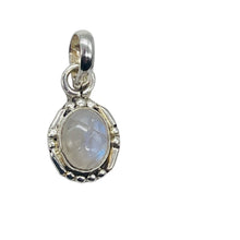 Load image into Gallery viewer, Moonstone Sterling Silver Drop Pendant | 3/4&quot; Long | White | 1 Pendant |
