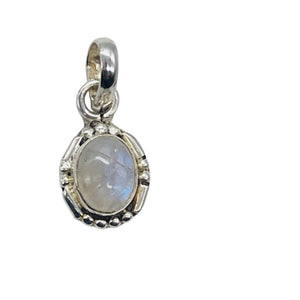 Moonstone Sterling Silver Drop Pendant | 3/4" Long | White | 1 Pendant |