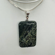 Load image into Gallery viewer, Tsunami Stone Sterling Silver Rectangle Pendant | 3&quot; Long | Green White |
