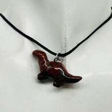 Load image into Gallery viewer, Brecciated Jasper Diplodocus Dinosaur Pendant | 3/4&quot; Long | Red |
