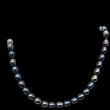 Load image into Gallery viewer, Lavender, Blue, Pink Peacock Satin 16&quot; FW Pearl Strand, 10x6.5 to 8x6mm
