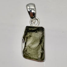 Load image into Gallery viewer, Moldavite 9.57ct Sterling Silver Rectangular Pendant | 7/8" Long | Green |
